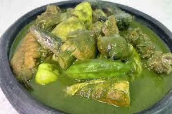 FUFU WITH ABUNUABUNU WITH FISH AND MEAT