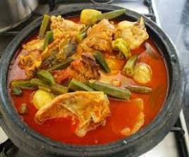 FUFU WITH PALMNUT SOUP WITH FISH AND MEAT