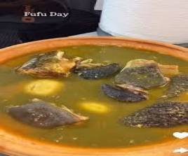 FUFU WITH ABUNUABUNU WITH MEAT AND SNAIL